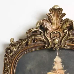 New Antique Gold Winter Tree Framed Art Print Christmas Art & Wall Decor