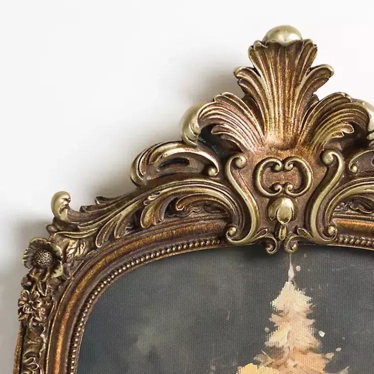 New Antique Gold Winter Tree Framed Art Print Christmas Art & Wall Decor