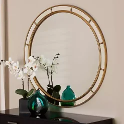 Kirklands Home Decorative Mirrors|Antique Goldleaf Round Wall Mirror
