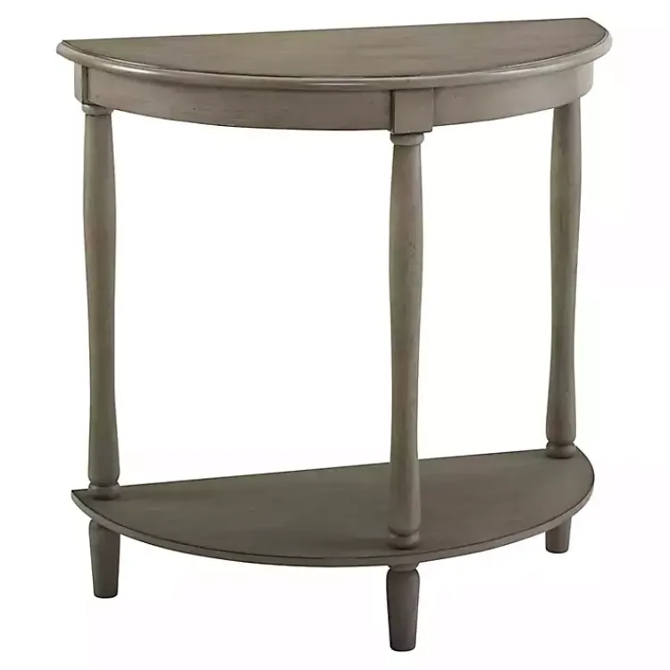 Kirklands Home Console Tables|Antique Demilune Side Table Gray