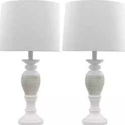 Kirklands Home Table Lamps|Antique Spun Center Table Lamps, Set of 2 Ivory
