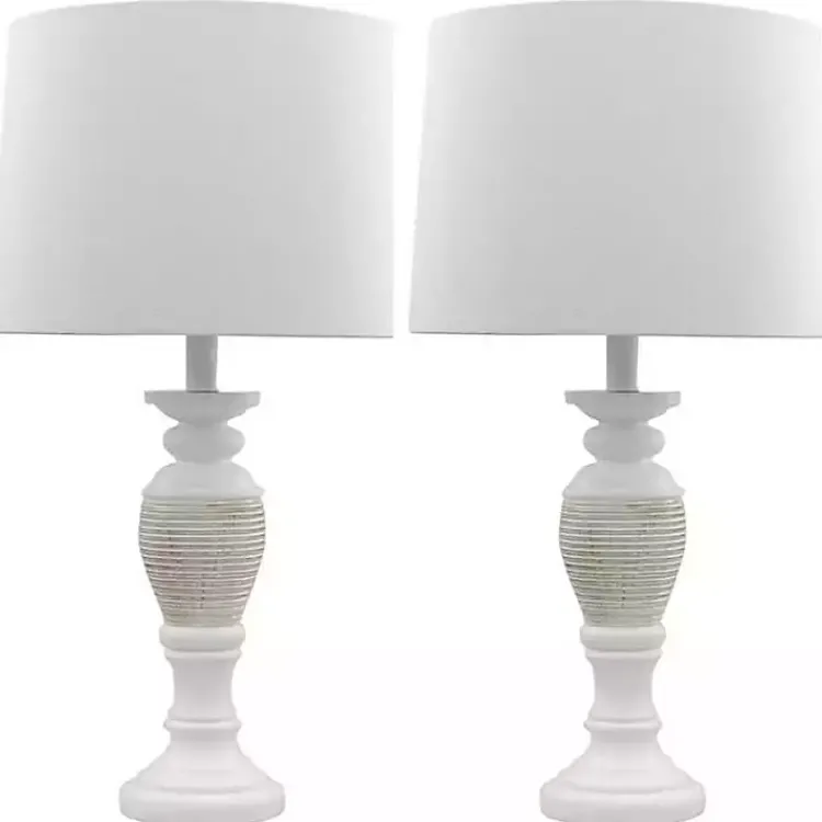 Kirklands Home Table Lamps|Antique Spun Center Table Lamps, Set of 2 Ivory