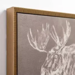 Kirklands Home Canvas Art|Antique Moose Framed Canvas Art Print