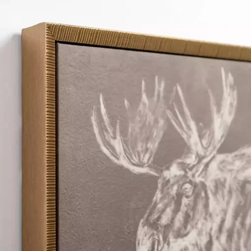 Kirklands Home Canvas Art|Antique Moose Framed Canvas Art Print