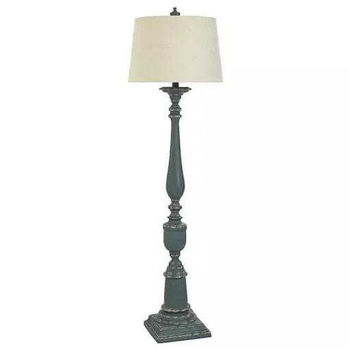 Kirklands Home Floor Lamps|Antique Navy Bourgault Floor Lamp Blue