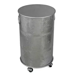 Kirklands Home Accent & End Tables|Antique Round Rolling Galvanized Accent Table Gray
