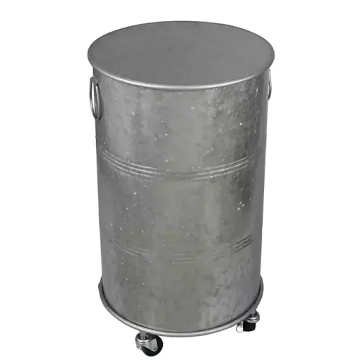 Kirklands Home Accent & End Tables|Antique Round Rolling Galvanized Accent Table Gray