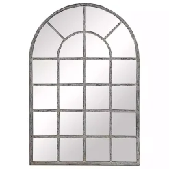 Kirklands Home Decorative Mirrors|Antique Rustic Arch Windowpane Mirror