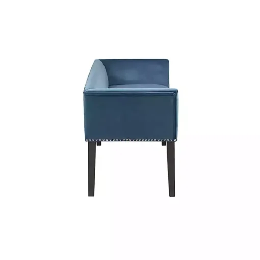 Kirklands Home Benches & Ottomans|Antique Sapphire Low Back Upholstered Bench Blue
