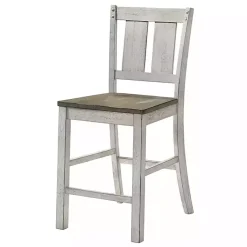 Kirklands Home Bar Stools & Counter Height Stools|Antique White & Ash Brown 2-pc. Counter Stool Set
