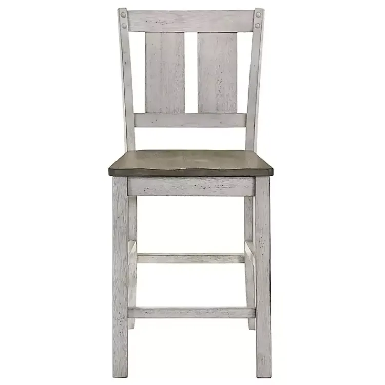 Kirklands Home Bar Stools & Counter Height Stools|Antique White & Ash Brown 2-pc. Counter Stool Set