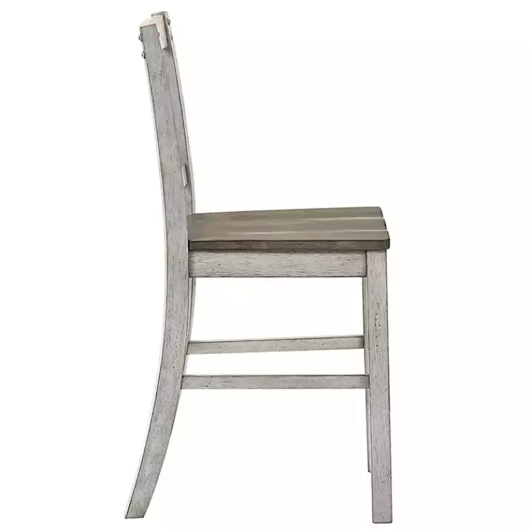 Kirklands Home Bar Stools & Counter Height Stools|Antique White & Ash Brown 2-pc. Counter Stool Set