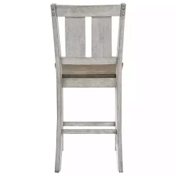 Kirklands Home Bar Stools & Counter Height Stools|Antique White & Ash Brown 2-pc. Counter Stool Set
