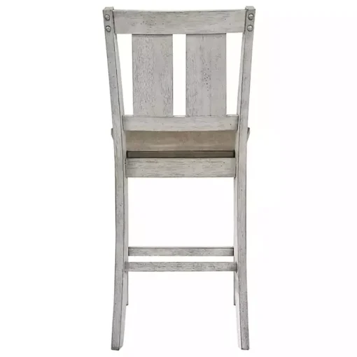 Kirklands Home Bar Stools & Counter Height Stools|Antique White & Ash Brown 2-pc. Counter Stool Set