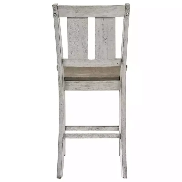 Kirklands Home Bar Stools & Counter Height Stools|Antique White & Ash Brown 2-pc. Counter Stool Set