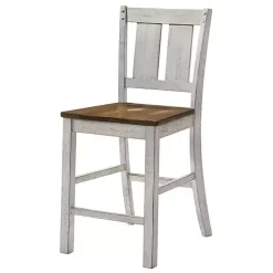 Kirklands Home Bar Stools & Counter Height Stools|Antique White & Dark Brown 2-pc. Counter Stool Set