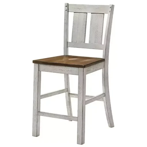 Kirklands Home Bar Stools & Counter Height Stools|Antique White & Dark Brown 2-pc. Counter Stool Set