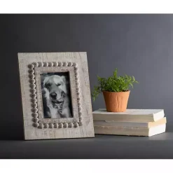 Discount Antique White Wood Beaded Picture Frame, 4x6 Picture Frames