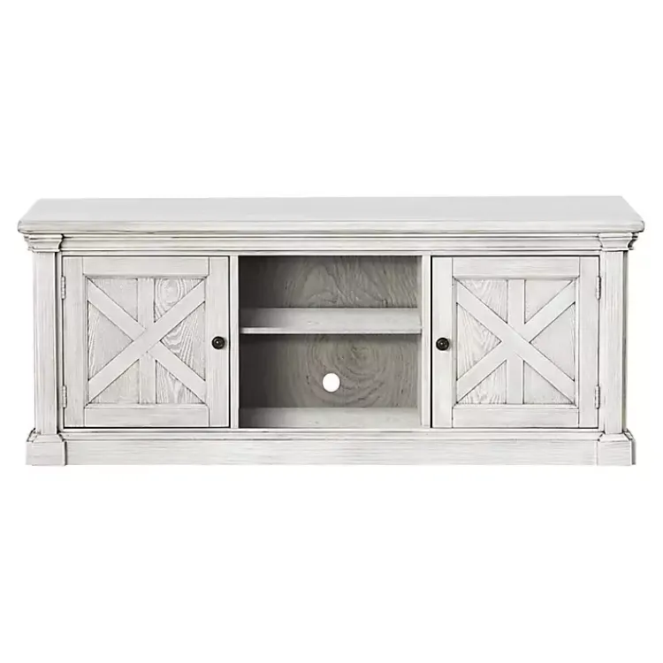 Kirklands Home Tv Stands & Media Consoles|Antique Wood Farmhouse Media Cabinet White