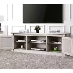 Kirklands Home Tv Stands & Media Consoles|Antique Wood Farmhouse Media Cabinet White