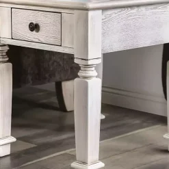 Kirklands Home Accent & End Tables|Antique Wood Heather Accent Table White
