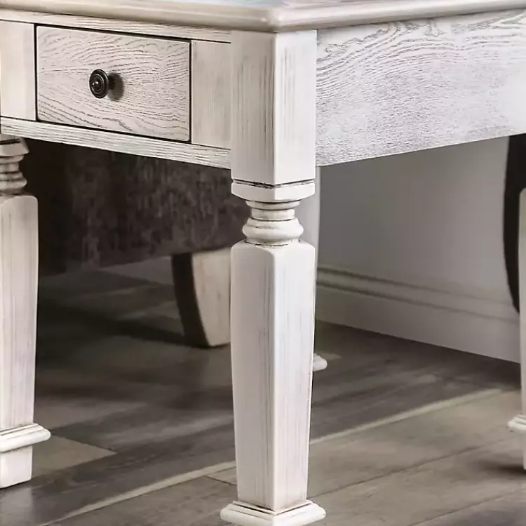 Kirklands Home Accent & End Tables|Antique Wood Heather Accent Table White