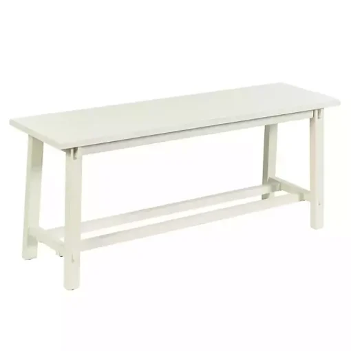 Kirklands Home Benches & Ottomans|Antique Wood Noah Bench White
