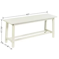Kirklands Home Benches & Ottomans|Antique Wood Noah Bench White