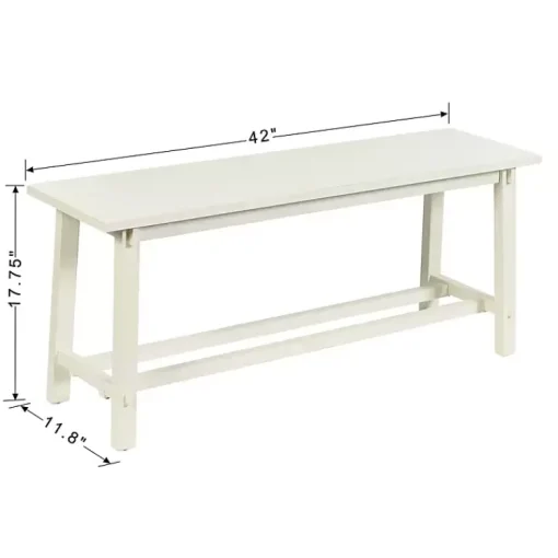 Kirklands Home Benches & Ottomans|Antique Wood Noah Bench White