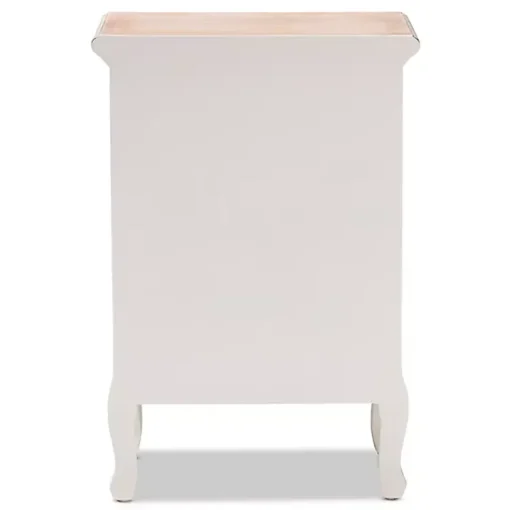 Kirklands Home Nightstands|Antique Wooden 3-Drawer Nightstand White