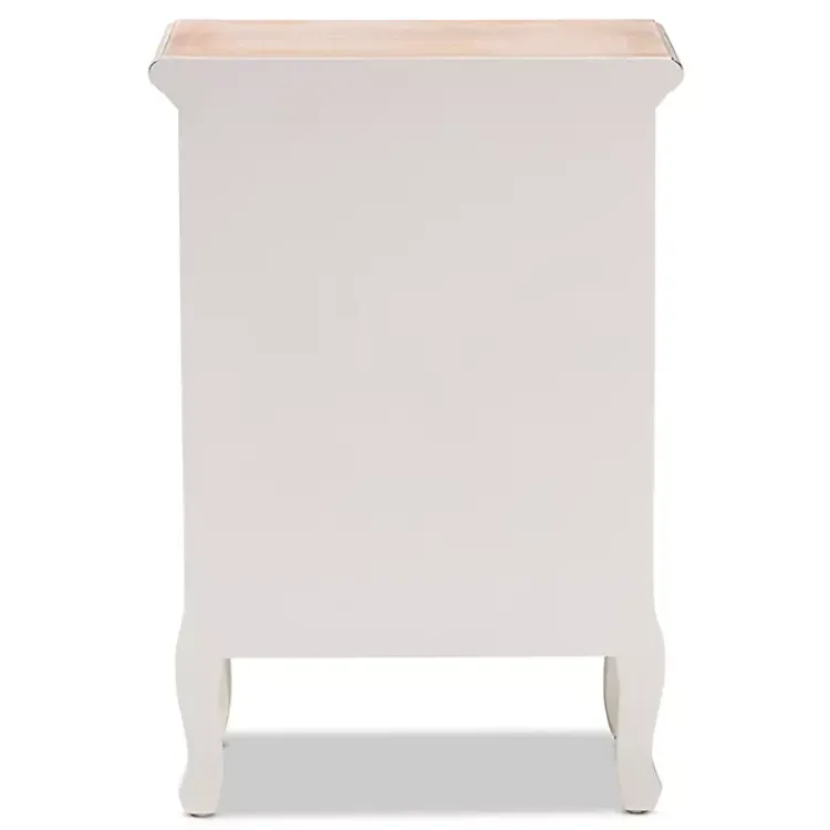 Kirklands Home Nightstands|Antique Wooden 3-Drawer Nightstand White