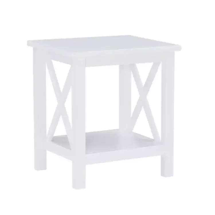Kirklands Home Accent & End Tables|Antique White X Side Frame Accent Table