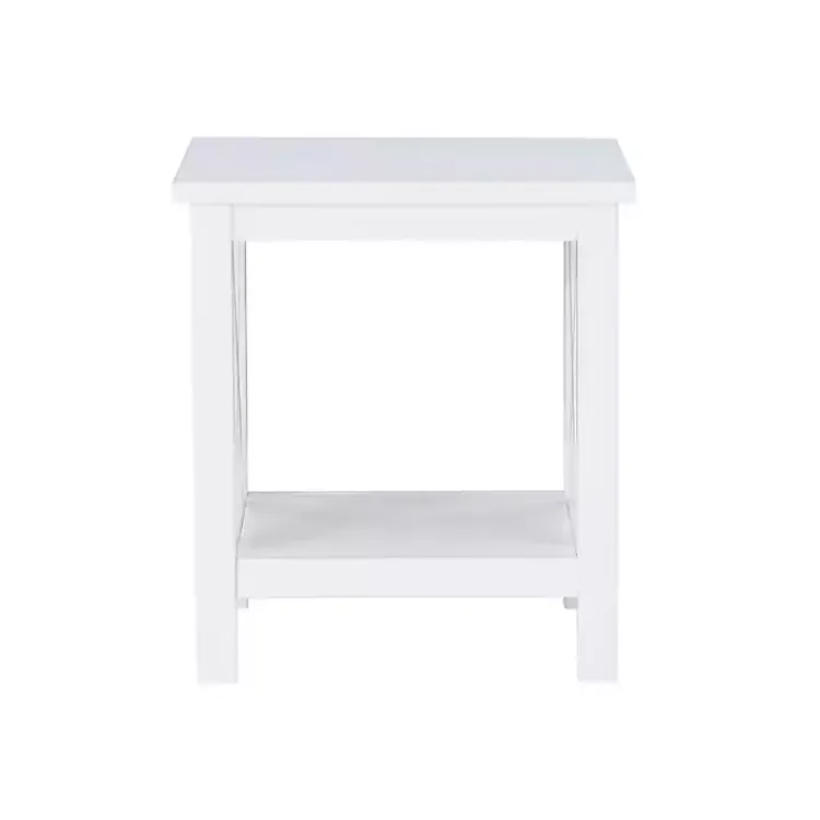 Kirklands Home Accent & End Tables|Antique White X Side Frame Accent Table