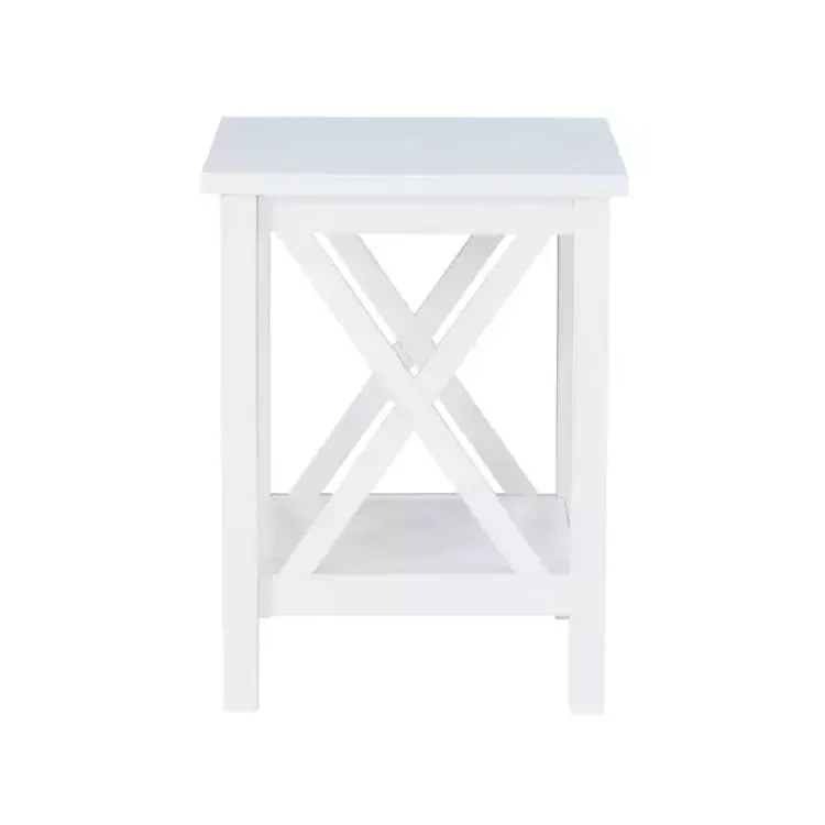 Kirklands Home Accent & End Tables|Antique White X Side Frame Accent Table
