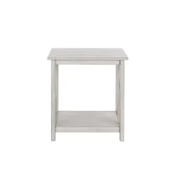 Kirklands Home Accent & End Tables|Antique washed Wood Square Side Table White