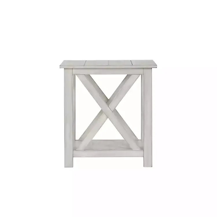 Kirklands Home Accent & End Tables|Antique washed Wood Square Side Table White