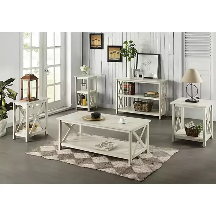 Kirklands Home Accent & End Tables|Antique washed Wood Square Side Table White