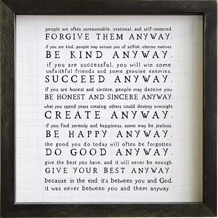 Kirklands Home Wall Quotes & Signs|Anyway Framed Wood Wall Plaque