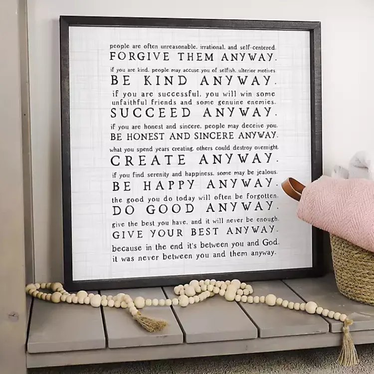 Kirklands Home Wall Quotes & Signs|Anyway Framed Wood Wall Plaque