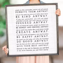 Kirklands Home Wall Quotes & Signs|Anyway Framed Wood Wall Plaque