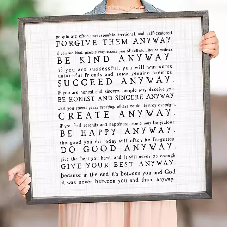 Kirklands Home Wall Quotes & Signs|Anyway Framed Wood Wall Plaque
