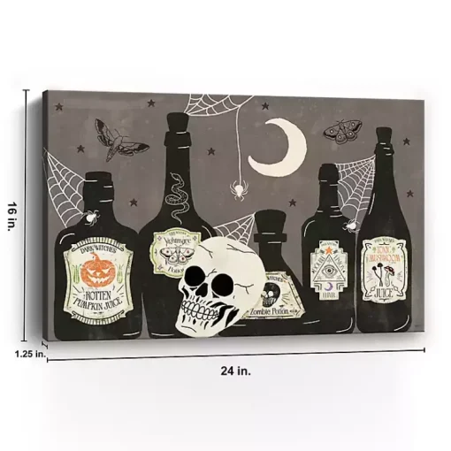 Apothecary Bottles Canvas Art Print Halloween