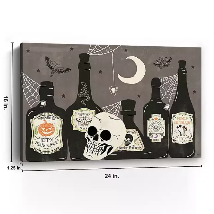 Apothecary Bottles Canvas Art Print Halloween