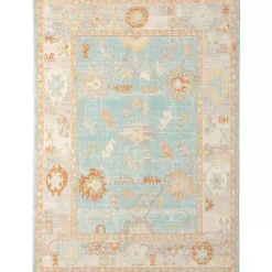 Kirklands Home Area Rugs|Aqua and Beige Bohemian Area Rug, 7x9 Blue