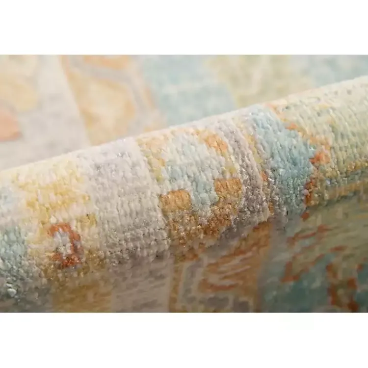 Kirklands Home Area Rugs|Aqua and Beige Bohemian Area Rug, 7x9 Blue