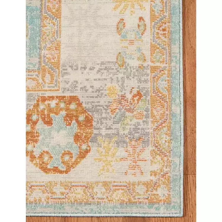Kirklands Home Area Rugs|Aqua and Beige Bohemian Area Rug, 7x9 Blue
