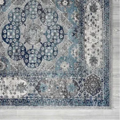 Kirklands Home Area Rugs|Aqua and Gray Alex Area Rug, 5x7