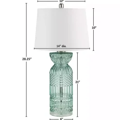 Kirklands Home Table Lamps|Aqua Textured Glass Luxuria Table Lamp Blue