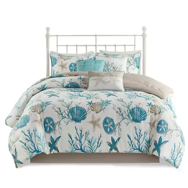 Kirklands Home Comforters|Aqua Coastal 7-pc. King Comforter Set