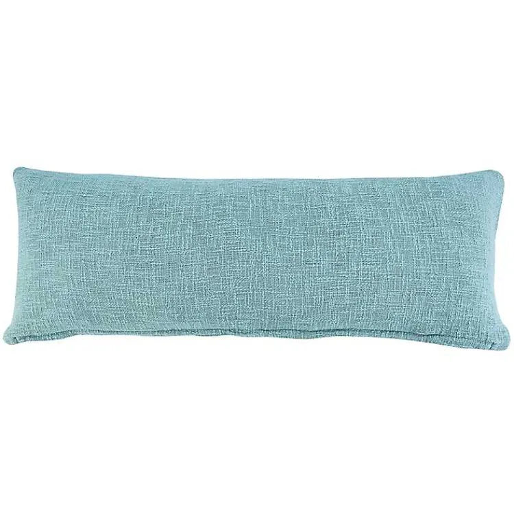 Clearance Aqua Fringe Diamond Lumbar Pillow Pillows